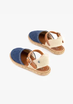 Cheap Alpargatas De Niña Bordado Azul Marino Alpargatas