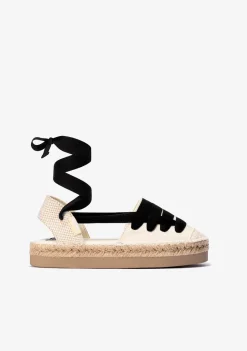 Discount Alpargatas De Niña Con Lazo Lona Beige B&W Alpargatas|Alpargatas