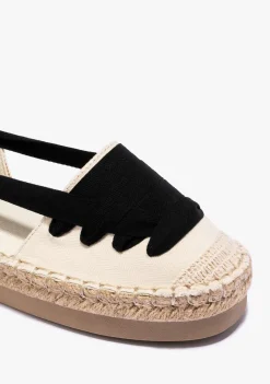 Discount Alpargatas De Niña Con Lazo Lona Beige B&W Alpargatas|Alpargatas