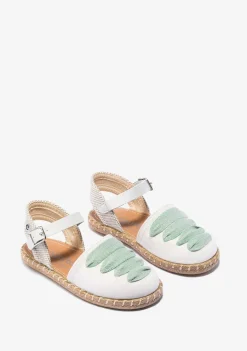 Flash Sale Alpargatas De Niña Hebilla Blanco Verde Alpargatas