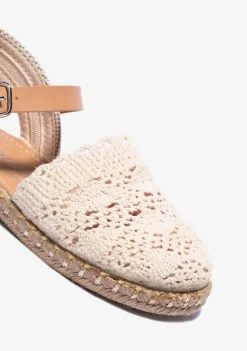 Hot Alpargatas De Niña Macramé Beige Alpargatas
