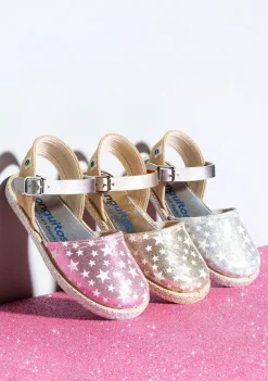 Hot Alpargatas De Niña Plata Brillo En La Oscuridad Alpargatas