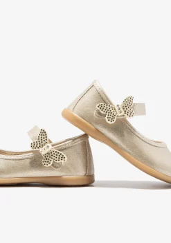 Best Sale Bailarinas De Bebé Mariposa Oro Bailarinas|Zapatos De Ceremonia