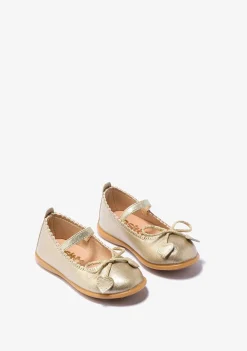 Clearance Bailarinas De Bebé Metalizado Platino Bailarinas|Zapatos De Ceremonia