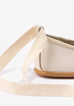 Clearance Bailarinas De Niña Con Lazo Napa Beige B&W Zapatos|Zapatos De Ceremonia