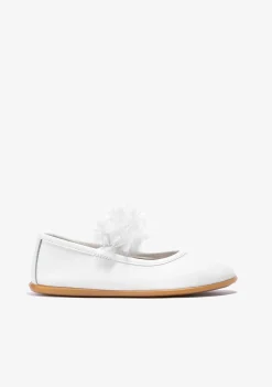 Best Sale Bailarinas De Niña Tul Napa Blanco B&W Zapatos|Zapatos De Ceremonia