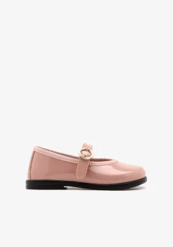 New Bailarinas Efecto Charol Hebilla Rosa Bailarinas|Zapatos De Ceremonia