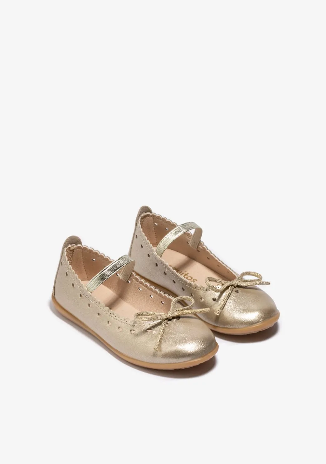 Clearance Bailarinas Lazo Oro Zapatos De Ceremonia|Bailarinas
