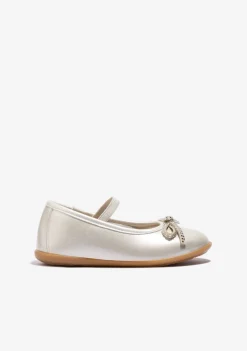 Flash Sale Bailarinas Lazo Strass Blanco Zapatos De Ceremonia|Bailarinas