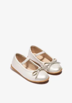 Flash Sale Bailarinas Lazo Strass Blanco Zapatos De Ceremonia|Bailarinas