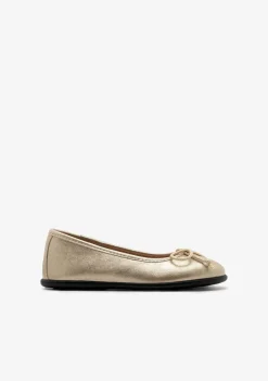 Clearance Bailarinas Metalizadas Dorado B&W Zapatos|Zapatos De Ceremonia
