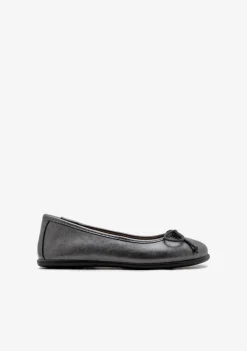 Sale Bailarinas Metalizadas Plomo B&W Zapatos|Zapatos De Ceremonia