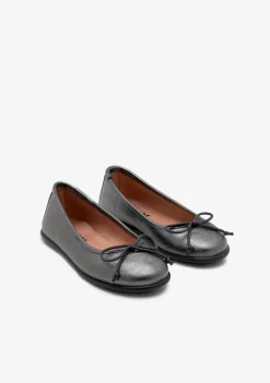 Sale Bailarinas Metalizadas Plomo B&W Zapatos|Zapatos De Ceremonia