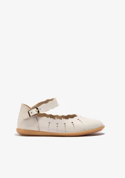 New Bailarinas Ondas Hebilla Beige Zapatos De Ceremonia|Bailarinas