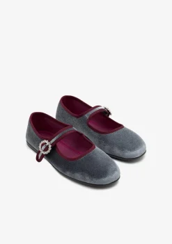 Best Bailarinas Terciopelo Gris B&W Zapatos|Bailarinas