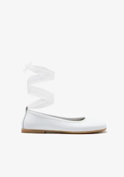 Cheap Bailarinas Tira Blanco B&W Zapatos De Ceremonia|Bailarinas