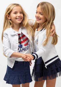 Discount Bomber Blanca De Niña Chaquetas