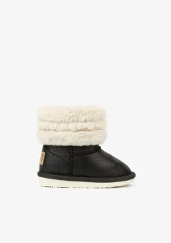 Outlet Botas Australianas De Bebé Aviador Pelo Negro Botas Australianas|Botas