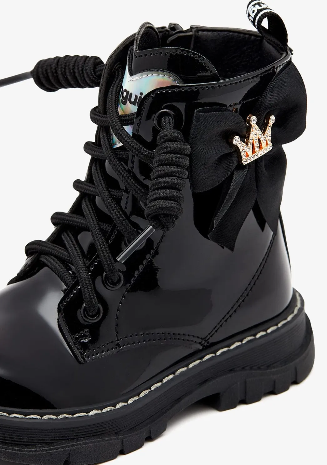 Store Botas Charol Corona Negro Botas