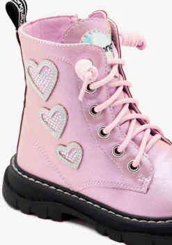 Best Botas Corazones Cordoneras Rosa Botas