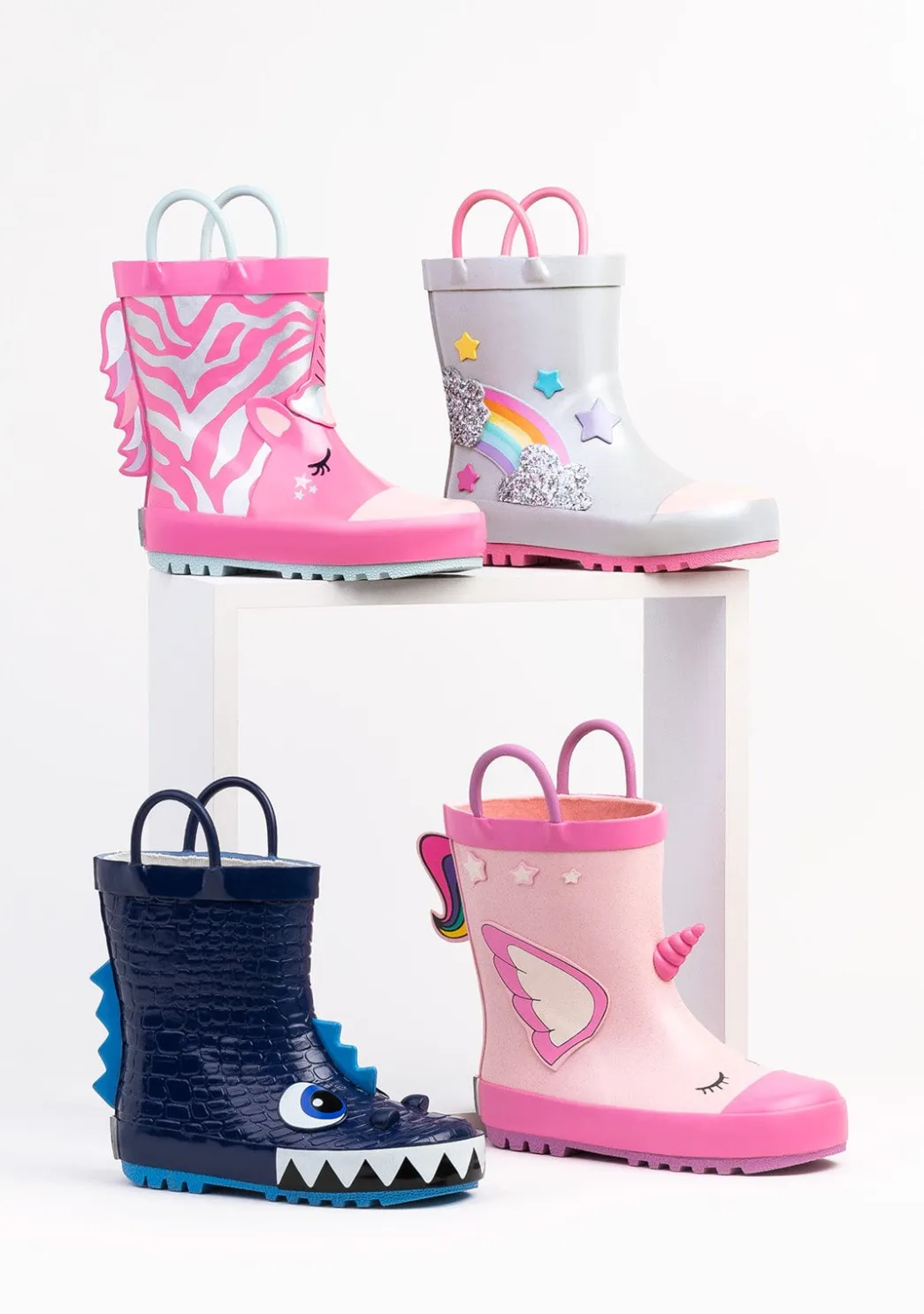 New Botas De Agua Dinosaurios Azul De Goma Botas De Agua|Botas De Agua