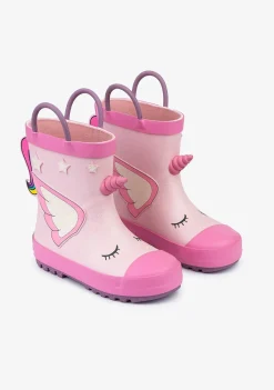 Fashion Botas De Agua Unicornio Goma Rosa Claro Botas De Agua|Botas De Agua