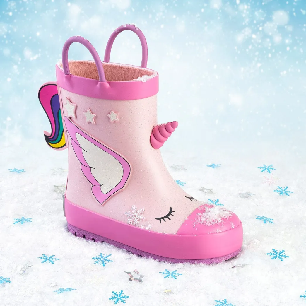 Fashion Botas De Agua Unicornio Goma Rosa Claro Botas De Agua|Botas De Agua