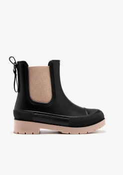 Outlet Botas De Agua Unisex Negro Beige B&W Botas|Botas De Agua