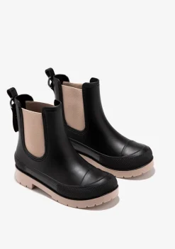Outlet Botas De Agua Unisex Negro Beige B&W Botas|Botas De Agua