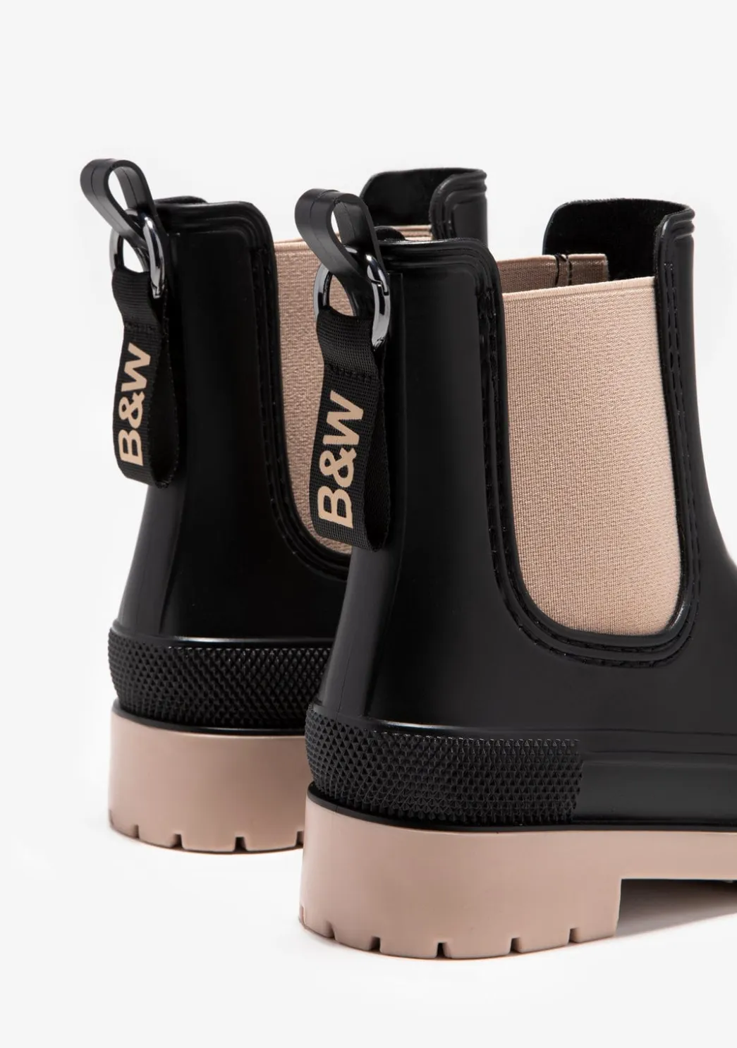 Outlet Botas De Agua Unisex Negro Beige B&W Botas|Botas De Agua