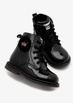 Cheap Botas De Cordones Corona Negro Botas