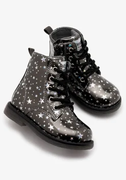 Store Botas De Cordones Estrellas Peltre Botas