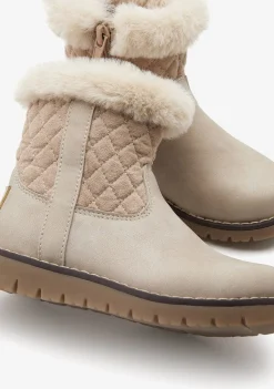 Discount Botas De Felpa De Diamante Beige Botas
