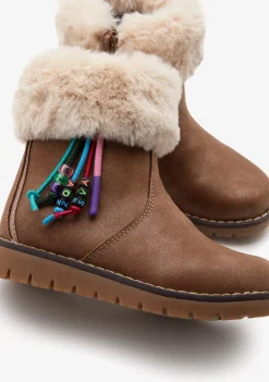 Best Sale Botas De Felpa De Piel Canela Botas