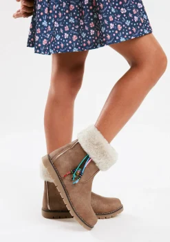 Best Sale Botas De Felpa De Piel Canela Botas