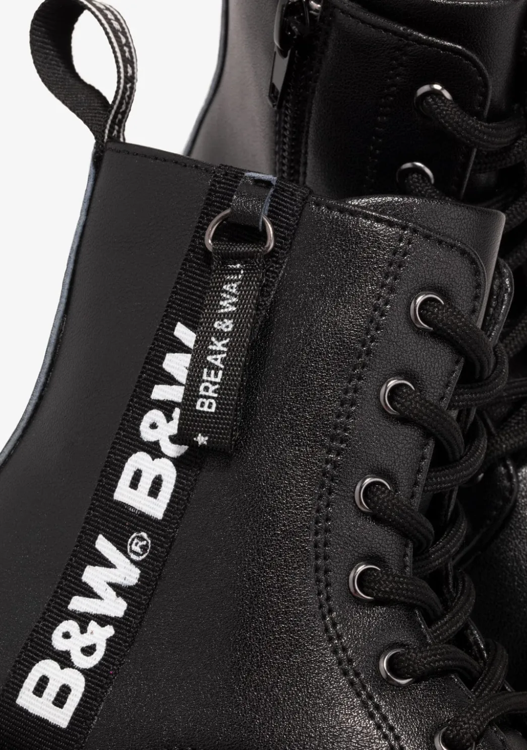 New Botas De Niña Militares Logo Negro B&W Botas|Botas
