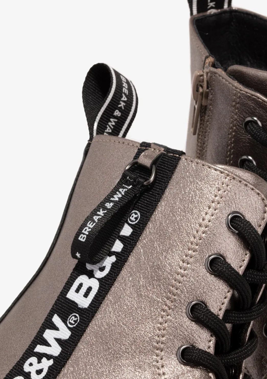 Outlet Botas De Niña Militares Logo Plomo B&W Botas|Botas