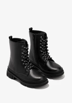 Clearance Botas De Niña Napa Negro B&W Botas|Botas