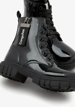 Sale Botas Militares Charol Negro Botas
