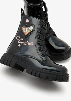 Clearance Botas Militares Corazón Negro Botas