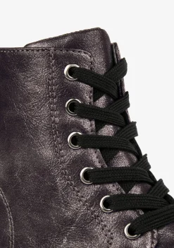 Cheap Botas Militares Metalizado Bronce Botas