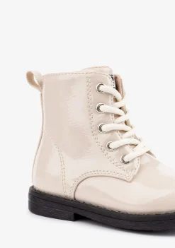 Outlet Botines De Bebé Charol Sintético Beige Botas|Botas