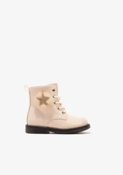 Cheap Botines De Bebé Pompon Cordones Beige Botas|Botas