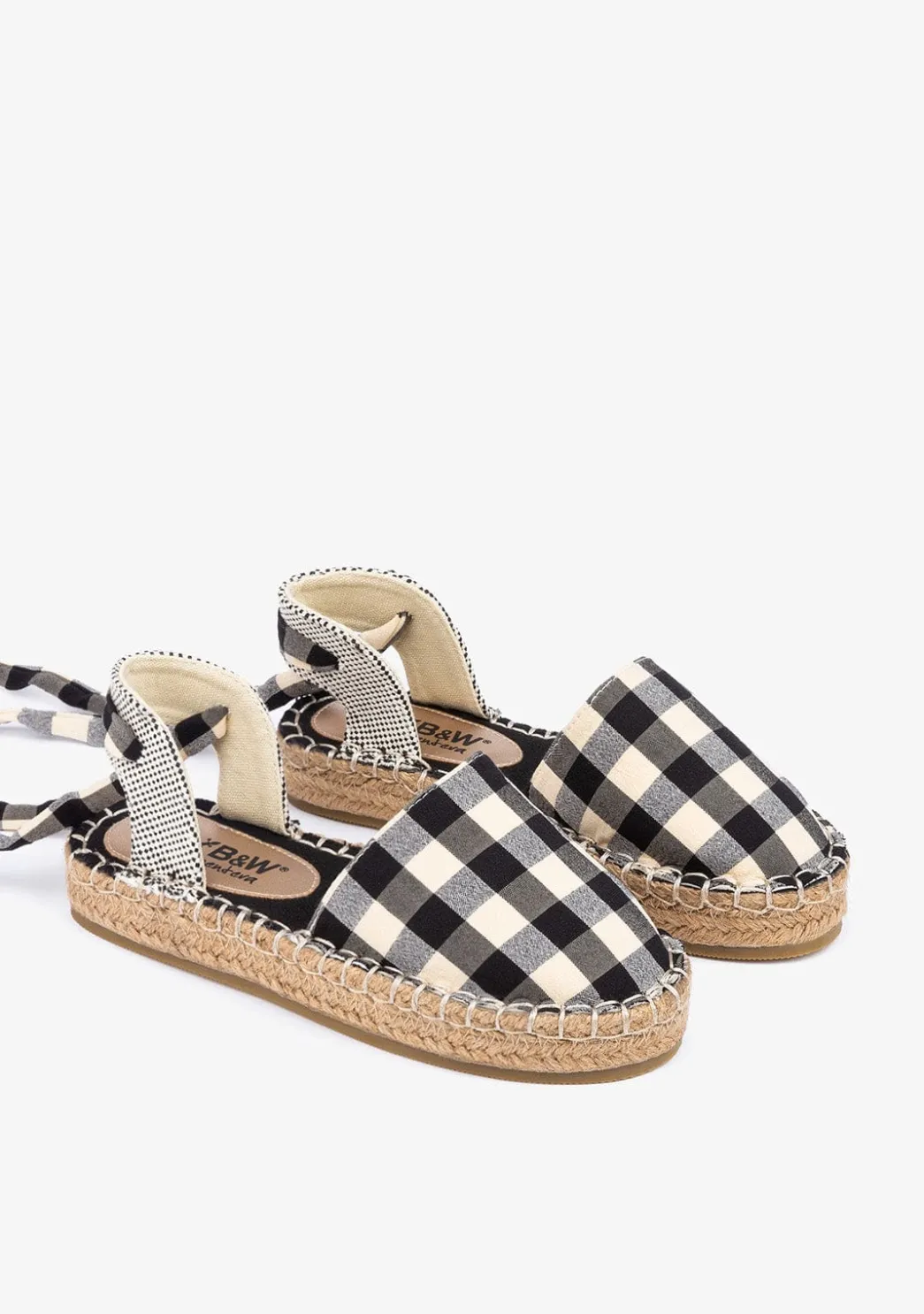 Cheap B&W Alpargatas De Niña Vichy Negro Alpargatas|Alpargatas