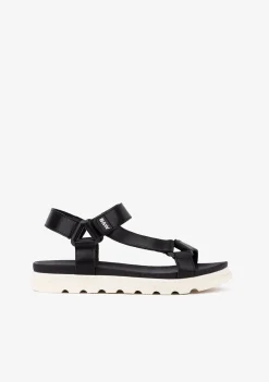 New B&W Sandalias De Niña Napa Negro Sandalias|Sandalias
