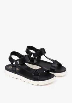 New B&W Sandalias De Niña Napa Negro Sandalias|Sandalias