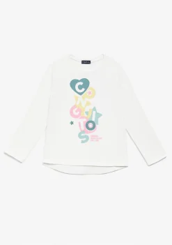 Store Camiseta Blanca Formas Multicolor Camisetas|Camisetas Manga Larga