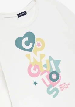 Store Camiseta Blanca Formas Multicolor Camisetas|Camisetas Manga Larga