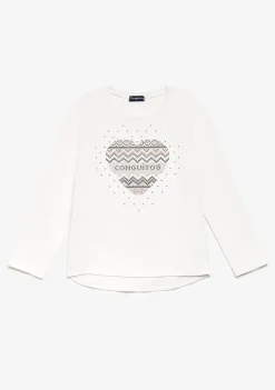Store Camiseta Corazón Puntos Blanco Camisetas|Camisetas Manga Larga