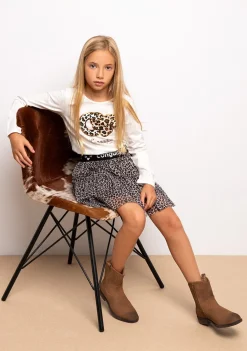Sale Camiseta De Niña Leopardo Blanco Camisetas|Camisetas Manga Larga
